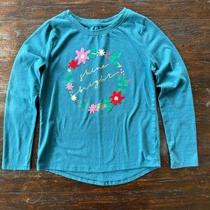 Cat & Jack Long Sleeve Flip Sequin Graphic Tee spruce Green Shine Bright M (7/8